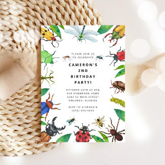 Bug Insect Boy Birthday Invitation
