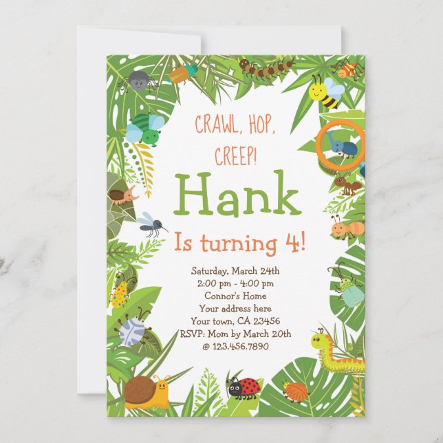 Bug Insect Invitation (Front)