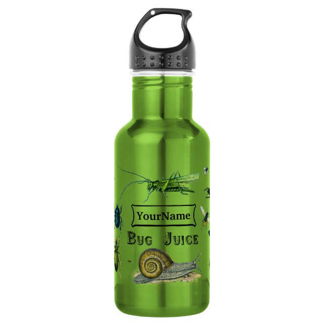 Bug Juice Water Bottle for Entomologist (Front)