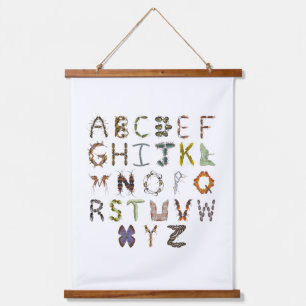 Bug Nursery Decor - Insect Alphabet  Hanging Tapestry