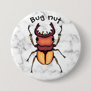 Bug Nut Beetle Insect Art Entomology 3 Inch Round Button