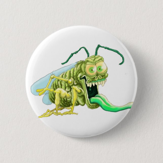 Bug off 2 inch round button (Front)