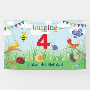 Bug Party Birthday Cute Colourful Banner