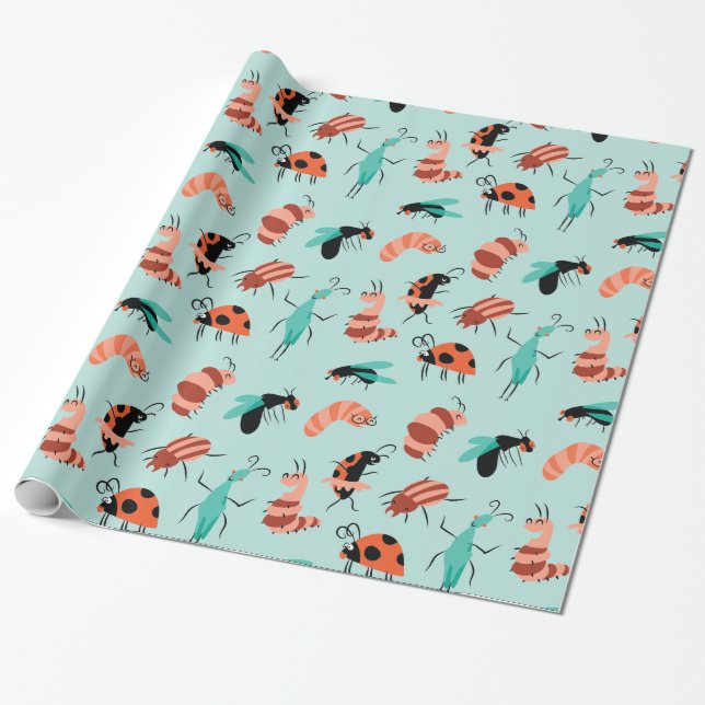 Bug Party Wrapping paper (Unrolled)