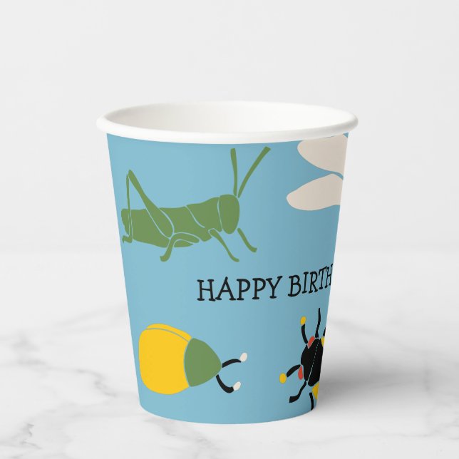 Bug Themed Party Personalized Paper Cups (Front)