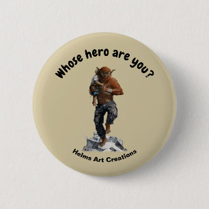 Bugbear Hero Child Rescue Fantasy Art Button