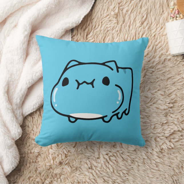 BugCat Capoo cat, Kawaii Comic Cat Throw Pillow (Blanket)