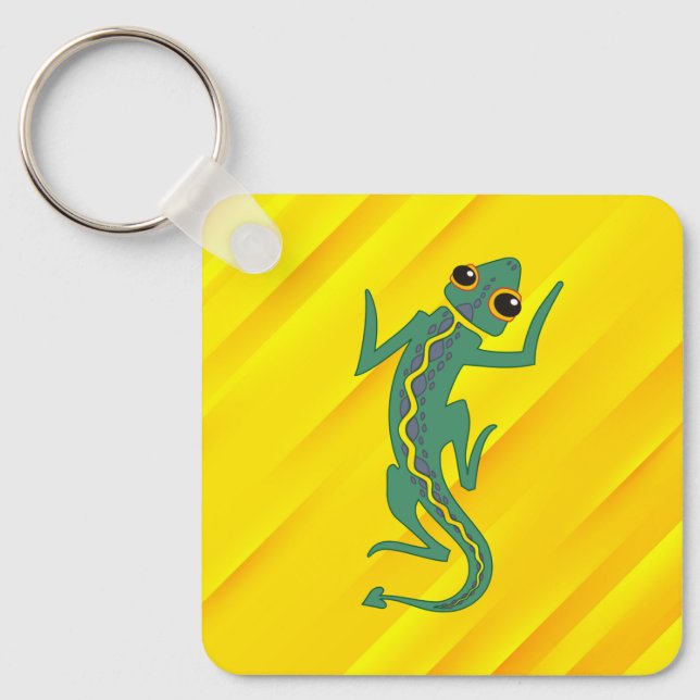 Buggi Green Lizard Artistic Clipart-27847 Keychain (Front)