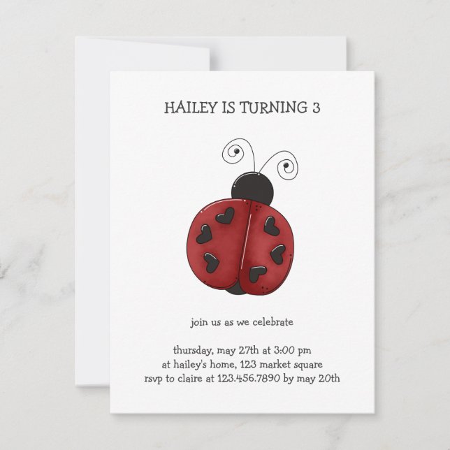 Buggin' You Again · Ladybug Invitation (Front)