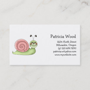 Buggin' You · Green & Pink Snail Business Card