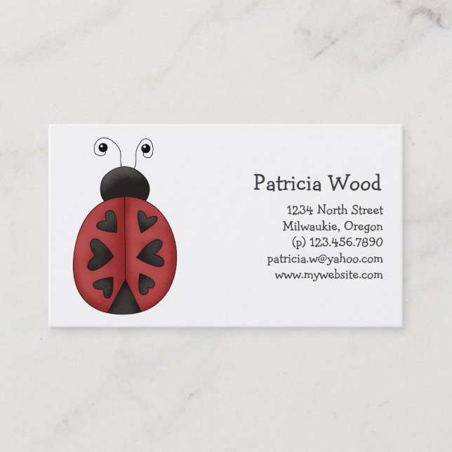 Buggin' You · Ladybug Hearts Business Card (Front)