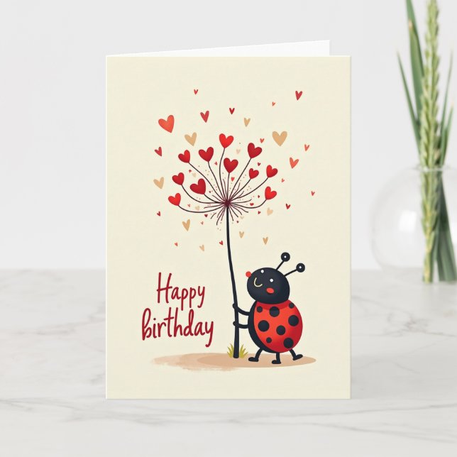 Buggy Heart Birthday Card (Front)