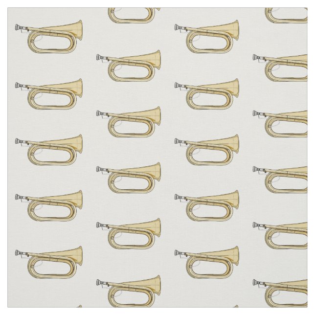 Bugle cartoon illustration fabric (Swatch)