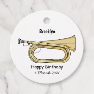 Bugle cartoon illustration favour tags