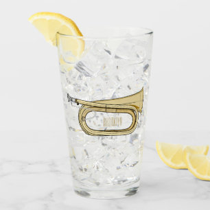 Bugle cartoon illustration  glass