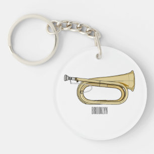 Bugle cartoon illustration  keychain