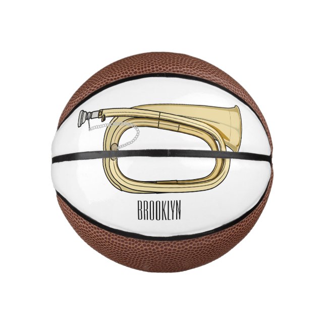 Bugle cartoon illustration  mini basketball (Front)