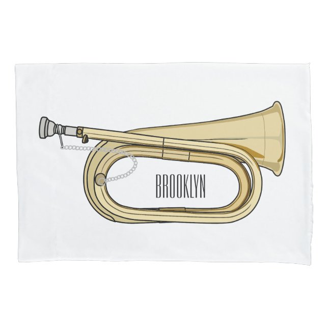 Bugle cartoon illustration  pillowcase (Front)