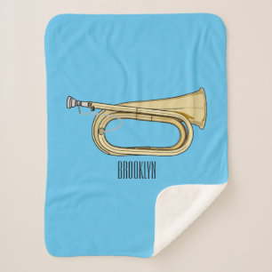 Bugle cartoon illustration sherpa blanket
