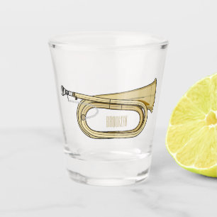 Bugle cartoon illustration shot glass