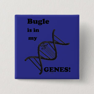 Bugle in my Genes.png 2 Inch Square Button