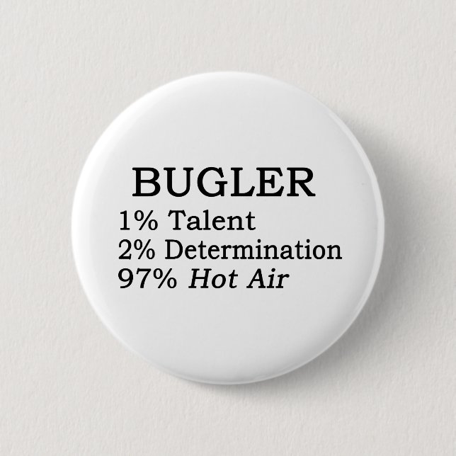 Bugler Hot Air 2 Inch Round Button (Front)