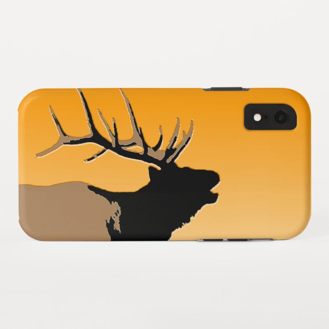 Bugling Bull Elk at Sunset Original Wildlife Art Case-Mate iPhone Case (Back (Horizontal))