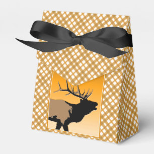 Bugling Bull Elk at Sunset Original Wildlife Art Favor Box