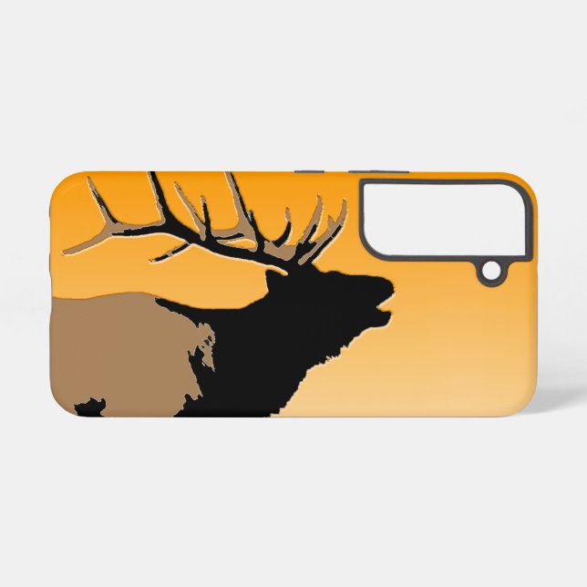 Bugling Bull Elk at Sunset Original Wildlife Art Samsung Galaxy S22 Case (Back Horizontal)