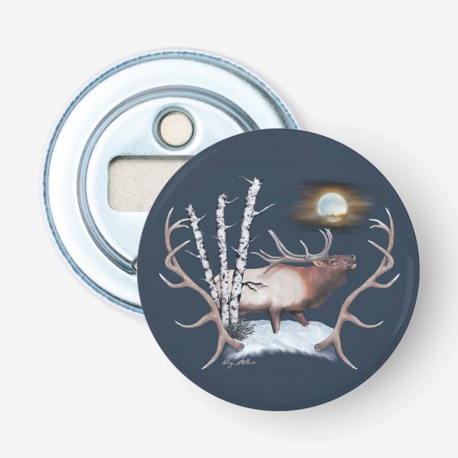 Bugling Bull Elk Bottle Opener (Front)