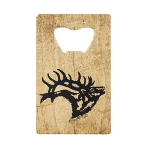 Bugling Bull Elk Credit Card Bottle Opener