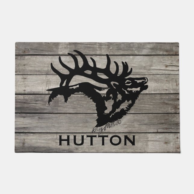 Bugling Bull Elk Doormat (Front)