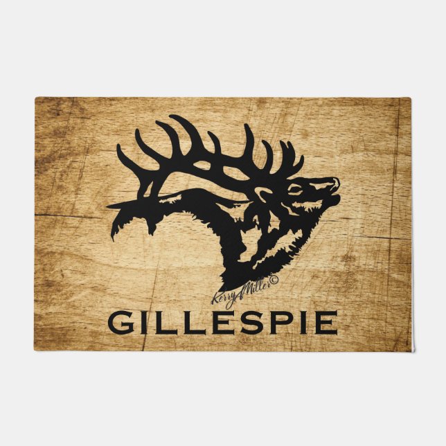 Bugling Bull Elk Doormat (Front)