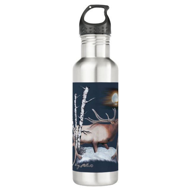Bugling Bull Elk Stainless Steel Water Bottle (Front)