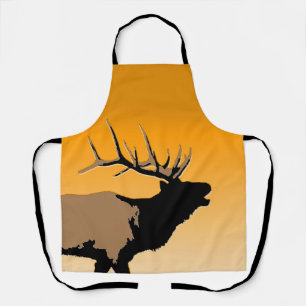Bugling Elk at Sunset  - Original Wildlife Art Apron