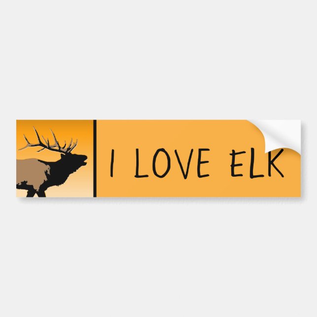 Bugling Elk at Sunset  - Original Wildlife Art Bumper Sticker (Front)