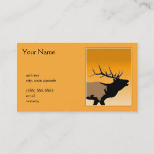Bugling Elk at Sunset  - Original Wildlife Art Business Card