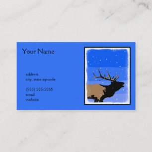 Bugling Elk in Winter  - Original Wildlife Art Business Card