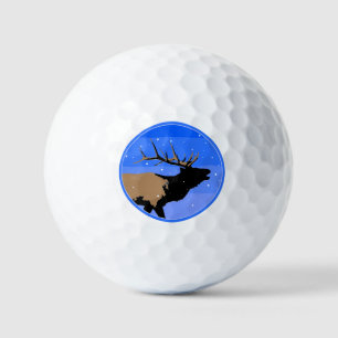 Bugling Elk in Winter - Original Wildlife Art Golf Balls
