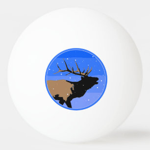 Bugling Elk in Winter  - Original Wildlife Art Ping Pong Ball