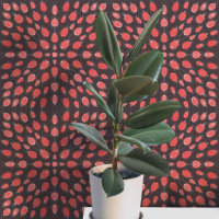 Bugs and Beetles Pattern Red Charcoal Grey
