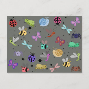 Bugs and insects postcard
