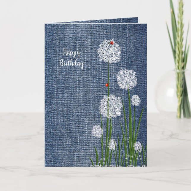 Bugs Anniversaire Lady sur la carte de fleurs (Devant)