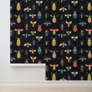Bugs & Bees Colourful Insect Collection Pattern Wallpaper