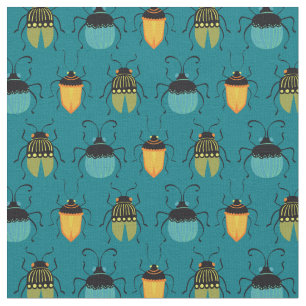 Bugs Beetles Mid Century Mod Cute Fabric