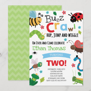 Bugs Birthday Invitation Boy Bugs Anniversaire