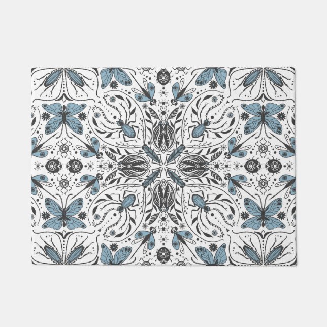 Bugs, black and blue doormat (Front)