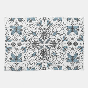 Bugs, black and blue kitchen towel