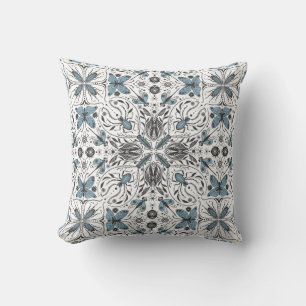 Bugs, black and blue throw pillow