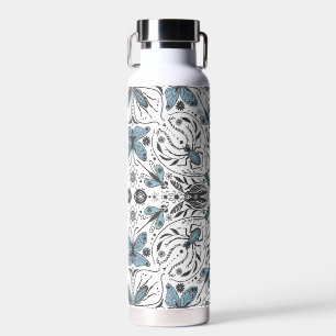 Bugs, black and blue water bottle